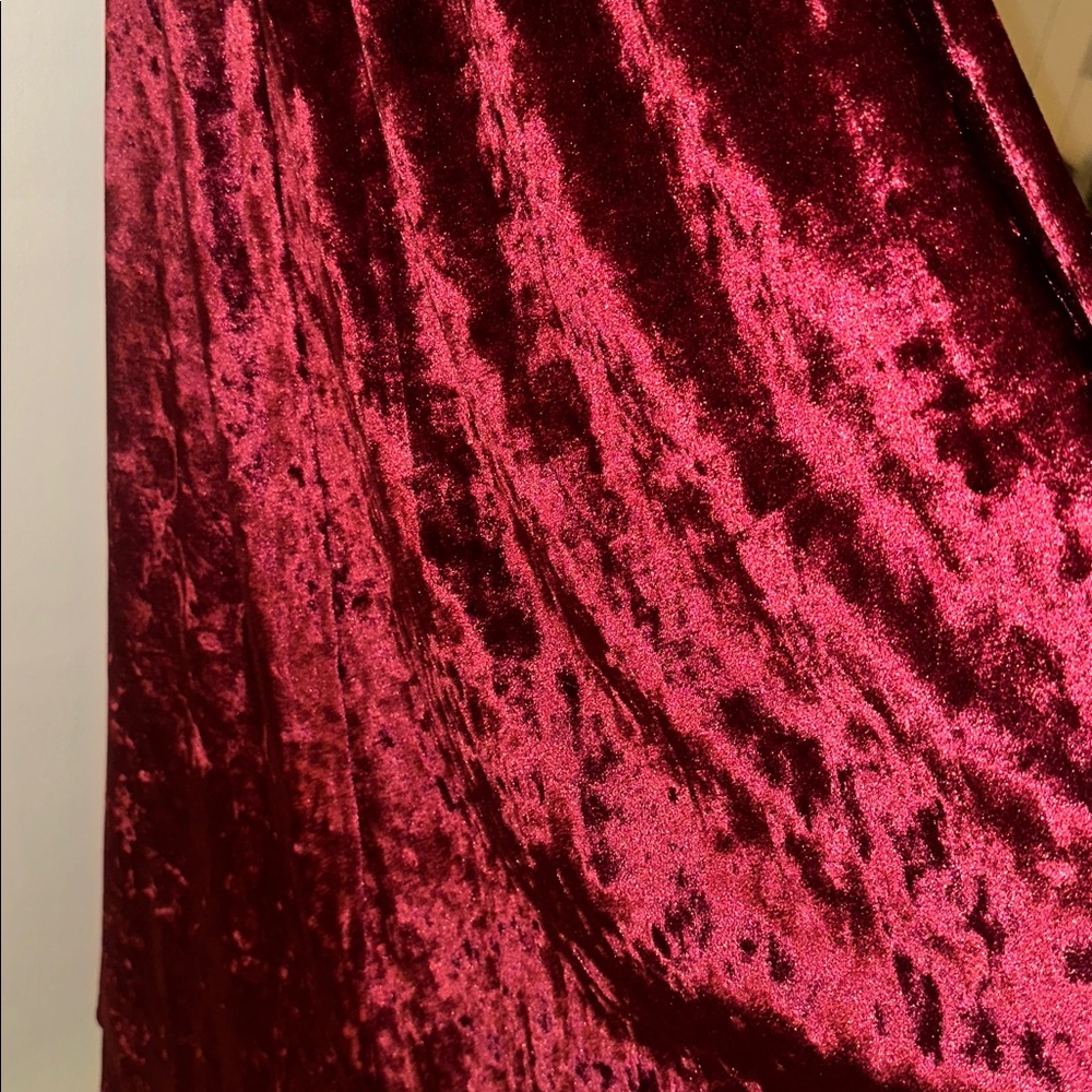 Lulu's Burgundy Velvet Halter Dress - Picture 6 of 6